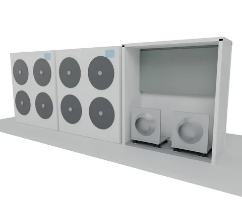 CRAH unit with fan wall